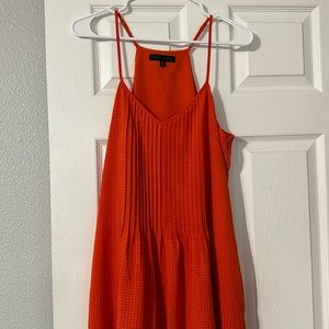 Orange Dress. Sanctuary. Size L. Thin straps. Pleated front and back.